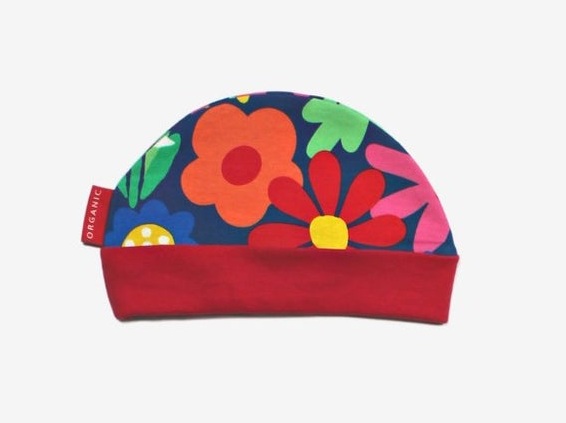 Bonnet en coton bio motifs « bouquet de fleurs »