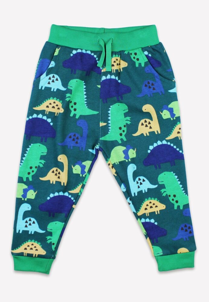 Pantalon jogging en coton biologique motifs « dinosaures »