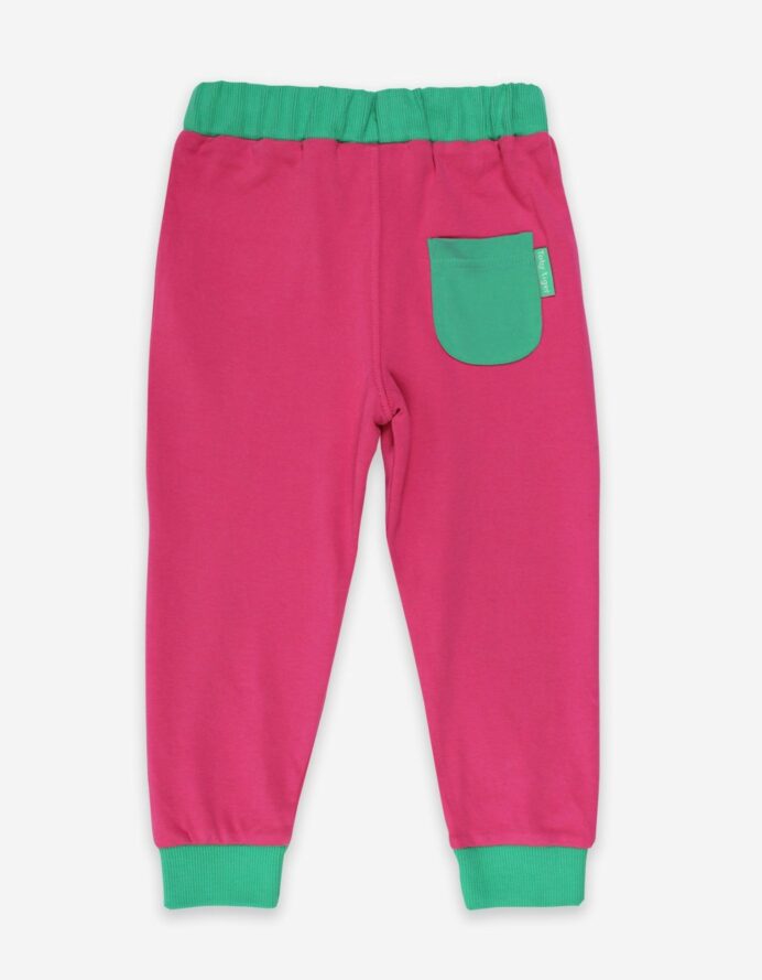 Pantalon jogging en coton biologique rose et vert