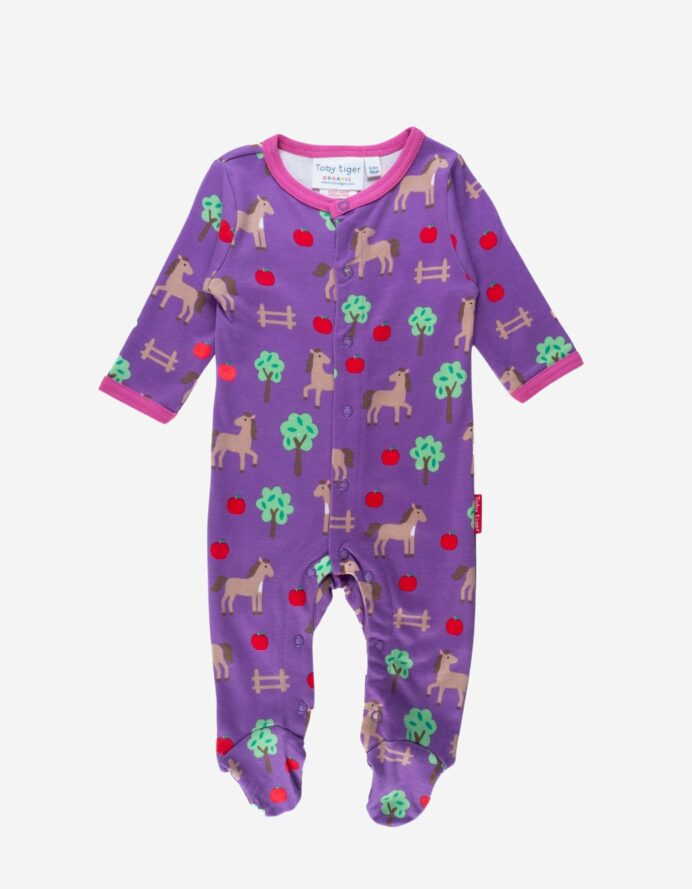 Pyjama une pièce en coton biologique motifs « chevaux »