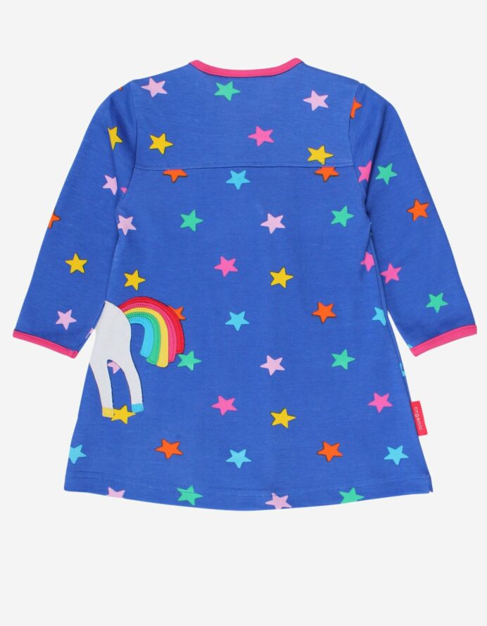 Robe tunique manches longues en coton biologique motifs « licorne »