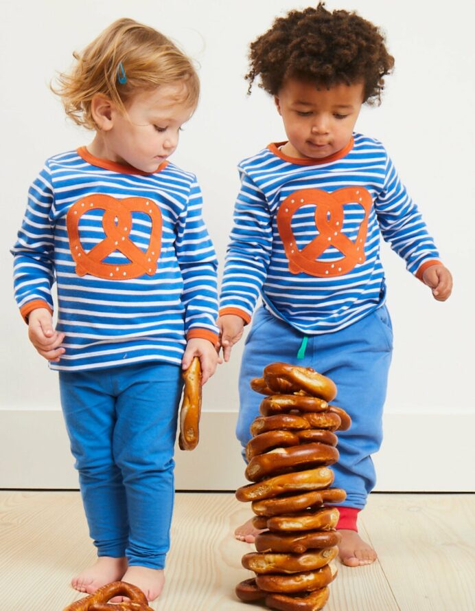 T-shirt manches longues en coton biologique motifs « bretzel »