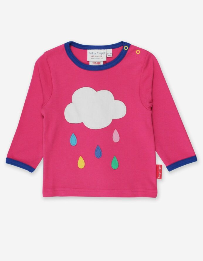 T-shirt manches longues en coton biologique motifs « nuage »