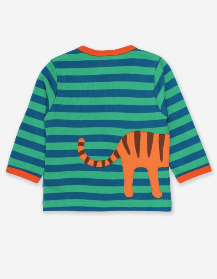 T-shirt manches longues en coton biologique motifs « tigre »