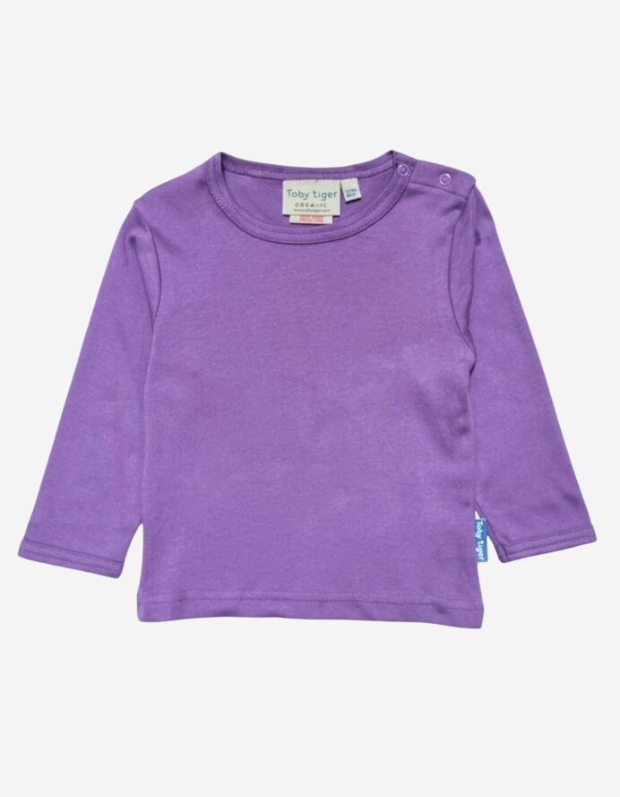 T-shirt manches longues en coton biologique uni violet