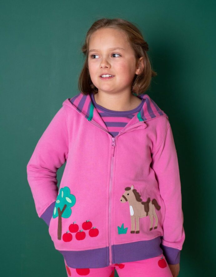 Veste survêtement zippée à capuche en coton biologique motifs « chevaux » – Image 4