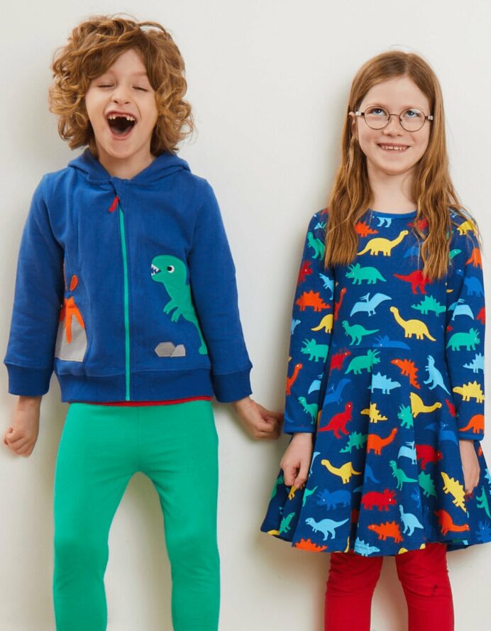 Veste survêtement zippée à capuche en coton biologique motifs « dinosaures » – Image 5