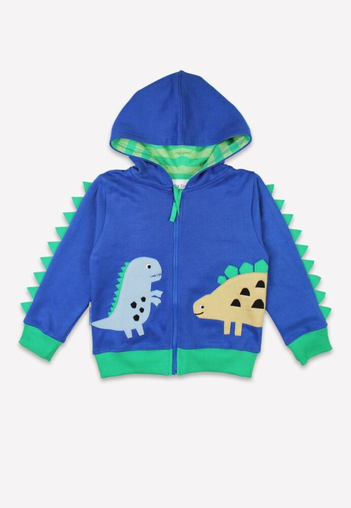 Veste survêtement zippée à capuche en coton biologique motifs « dinosaures »