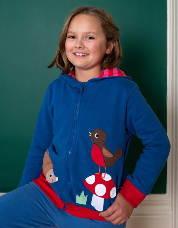 Veste survêtement zippée à capuche en coton biologique motifs « champignons » – Image 4