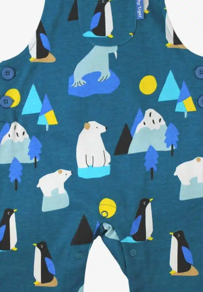 Salopette réglable en coton biologique motif « banquise » – Image 3