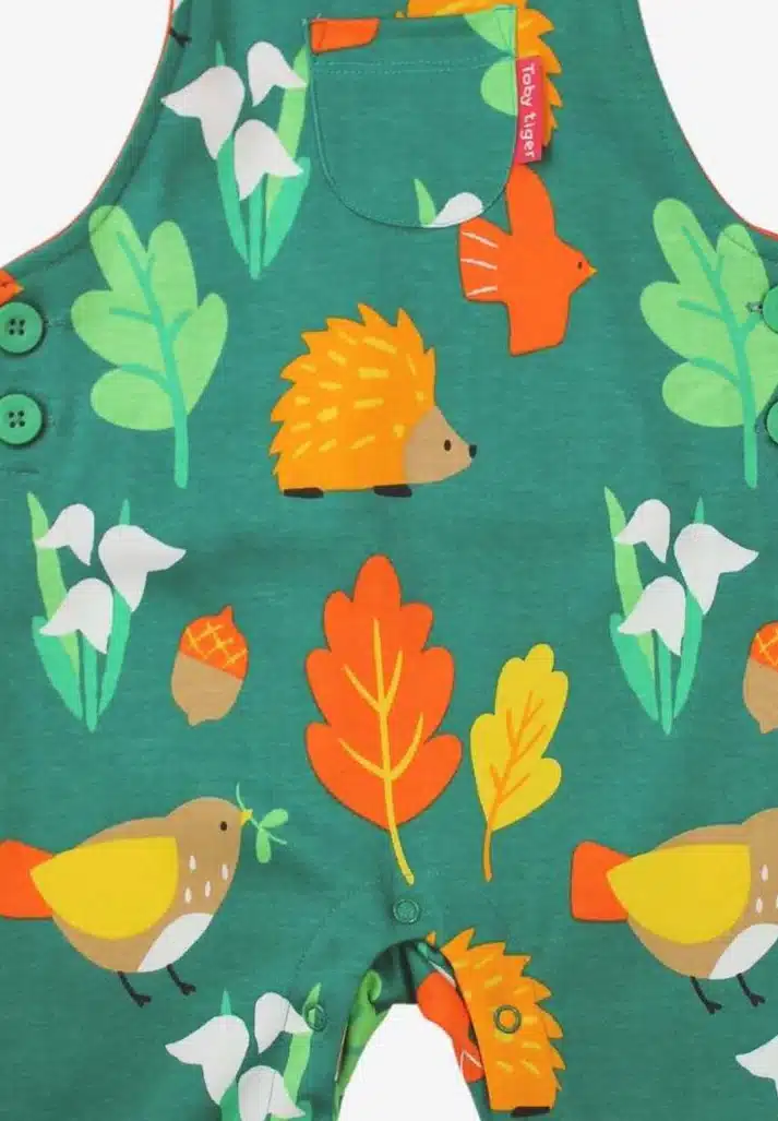 Salopette réglable en coton biologique motif « hérissons » – Image 2