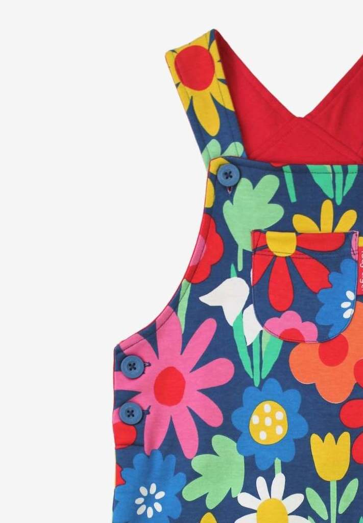 Salopette réglable en coton biologique motif « bouquet de fleurs » – Image 3