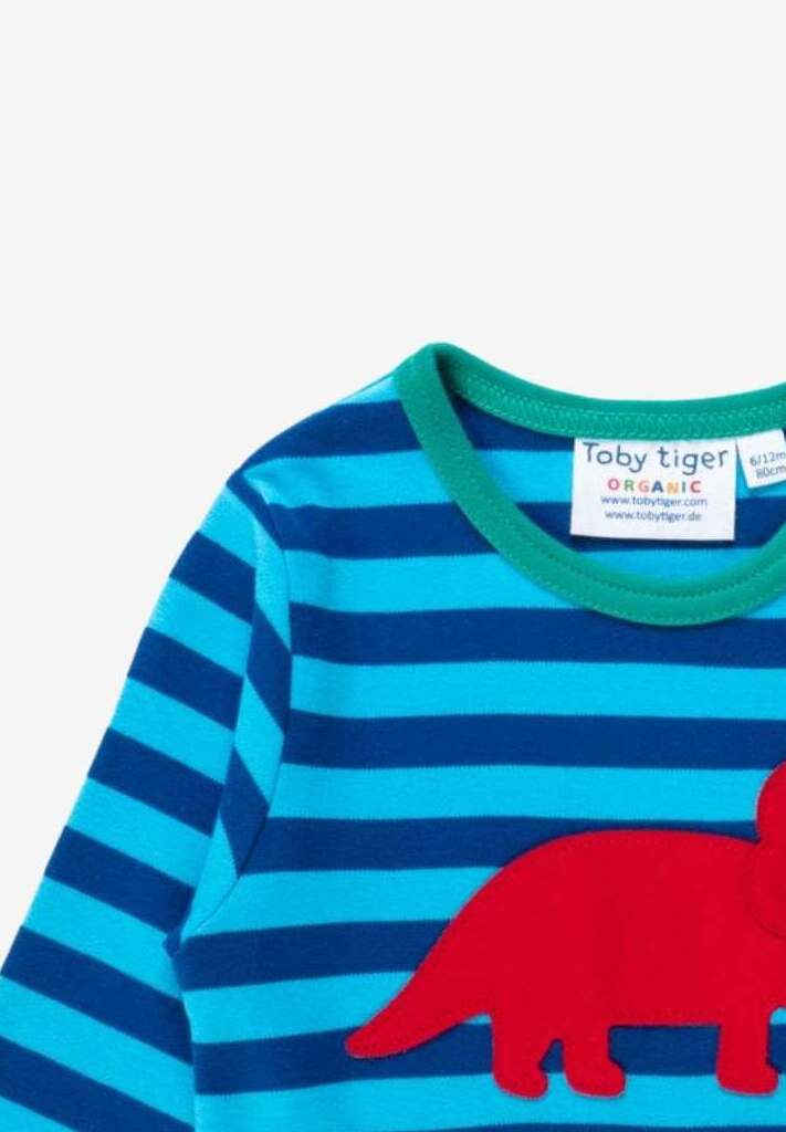 T-shirt manches longues en coton biologique motifs « dinosaures arc en ciel » – Image 3