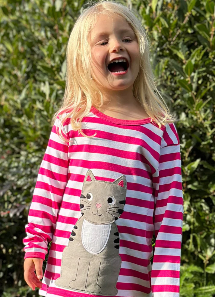 T-shirt manches longues en coton biologique motifs « chats » – Image 7