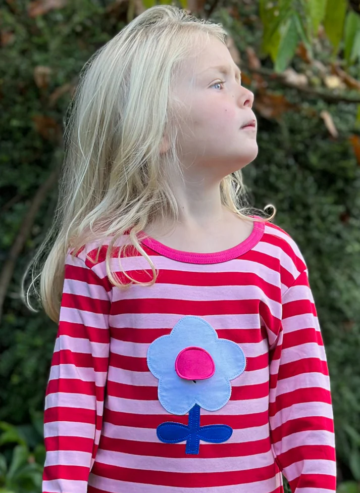 T-shirt manches longues avec volet en coton biologique motifs « fleurs » – Image 5