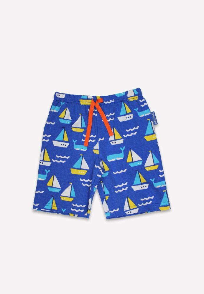 Pyjama deux pièces manches courtes en coton bio motifs « bateaux » – Image 3