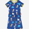 Pyjama deux pièces manches courtes en coton bio motifs « oiseaux macareux »
