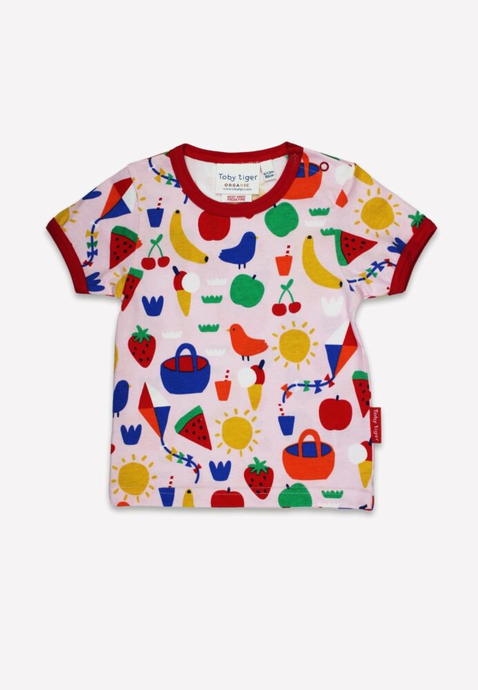Pyjama deux pièces manches courtes en coton bio motifs « pic-nic » – Image 2
