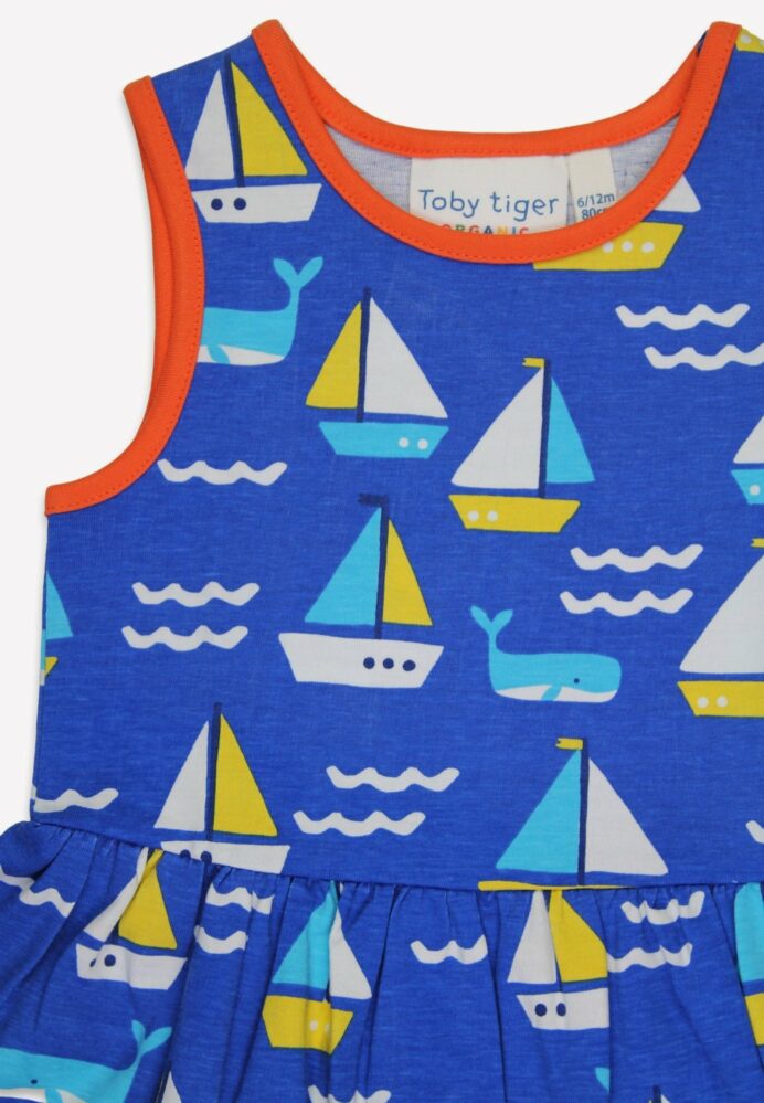 Robe sans manches en coton bio motifs « bateaux » – Image 3