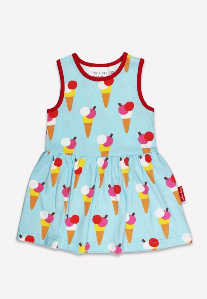 Robe sans manches en coton bio motifs « glaces »
