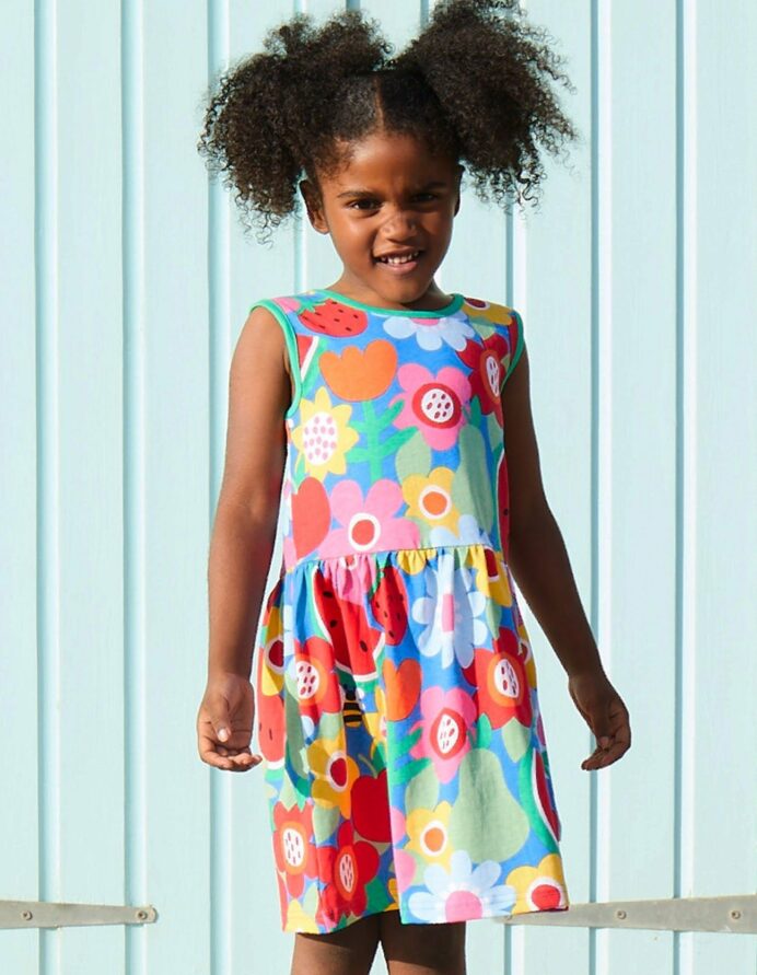 Robe sans manches en coton bio motifs « multifruits » – Image 2