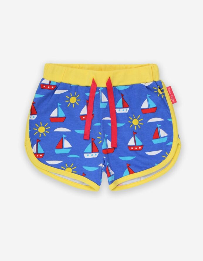 Short court en coton bio motifs « bateaux »