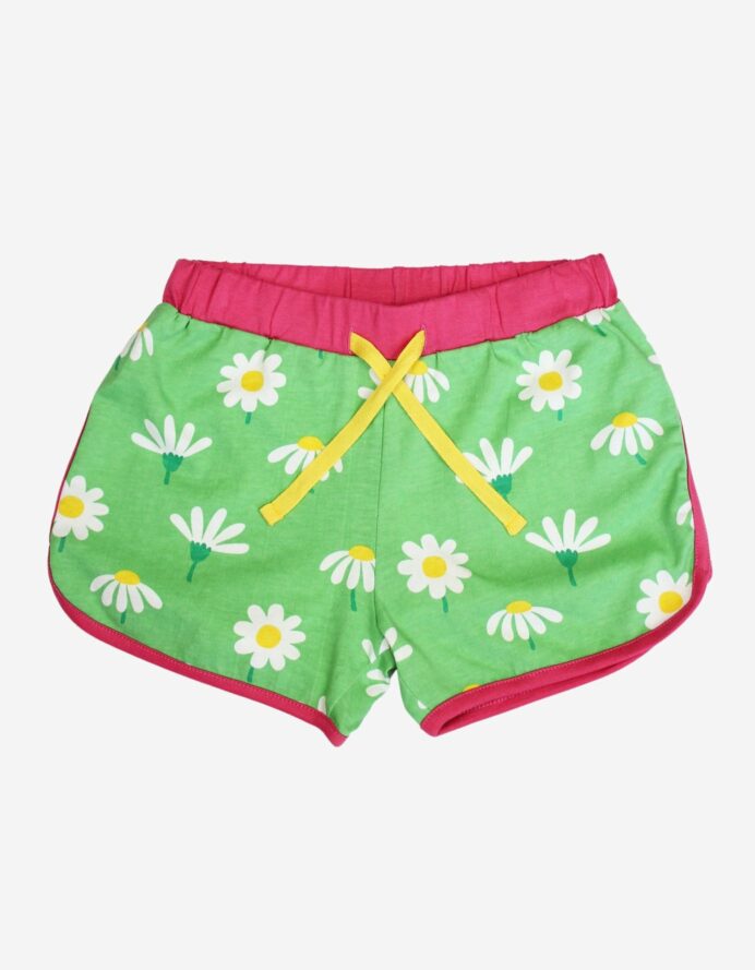 Short court en coton bio motifs « marguerites »