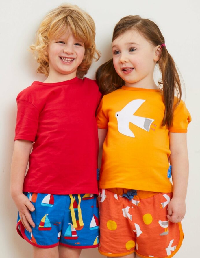 Short court en coton bio motifs « mouette » – Image 2