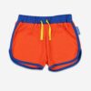 Short court en coton bio orange et bleu