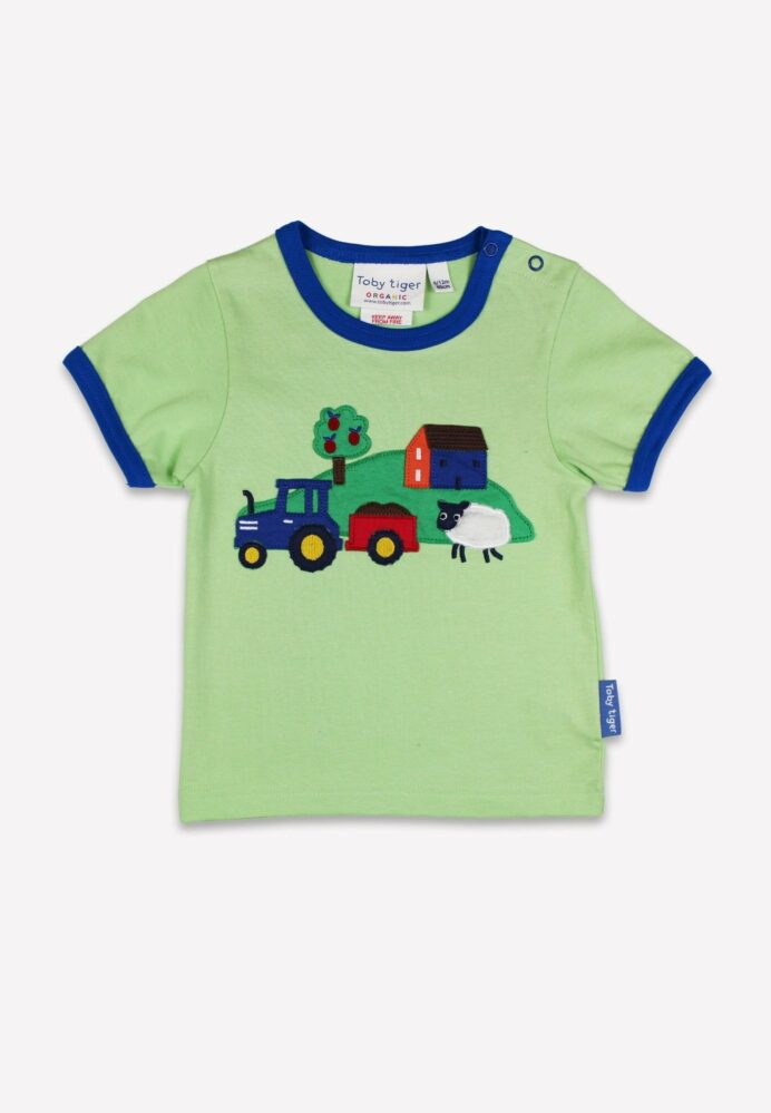 T-shirt manches courtes en coton bio motifs « ferme »