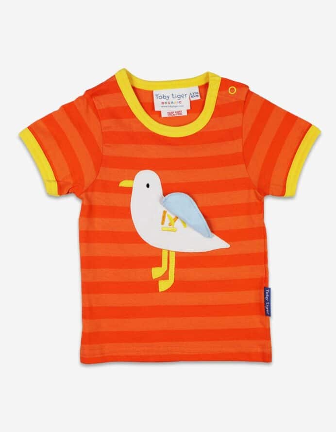 T-shirt manches courtes en coton bio motifs « mouettes » – Image 3