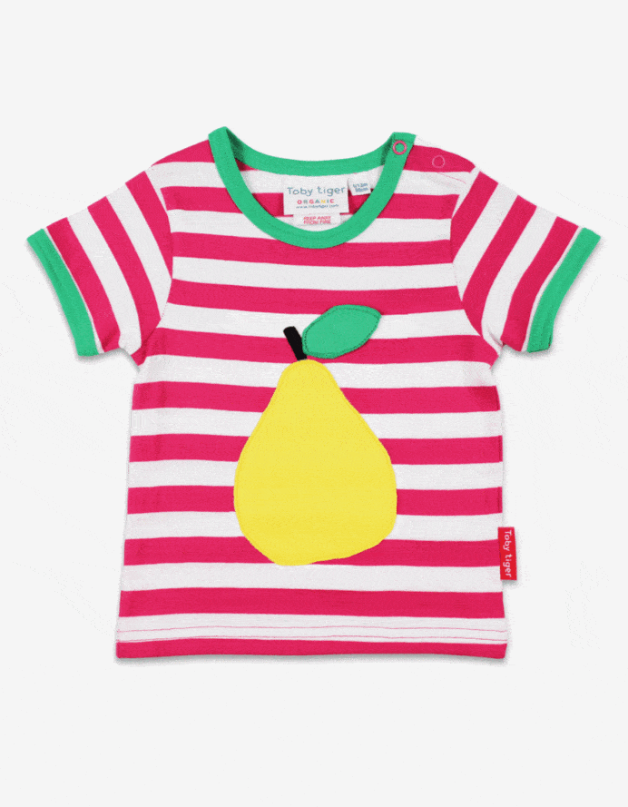 T-shirt manches courtes en coton bio motifs « poire »