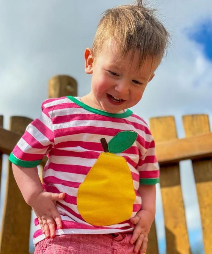 T-shirt manches courtes en coton bio motifs « poire » – Image 3