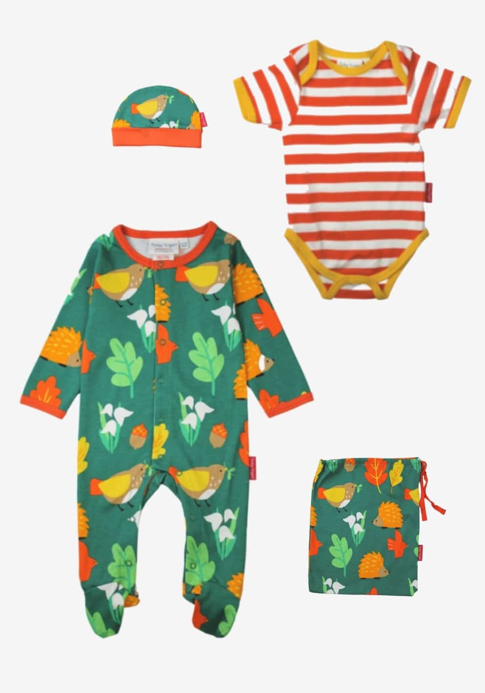 Kit naissance en coton biologique mixte motifs « hérissons »