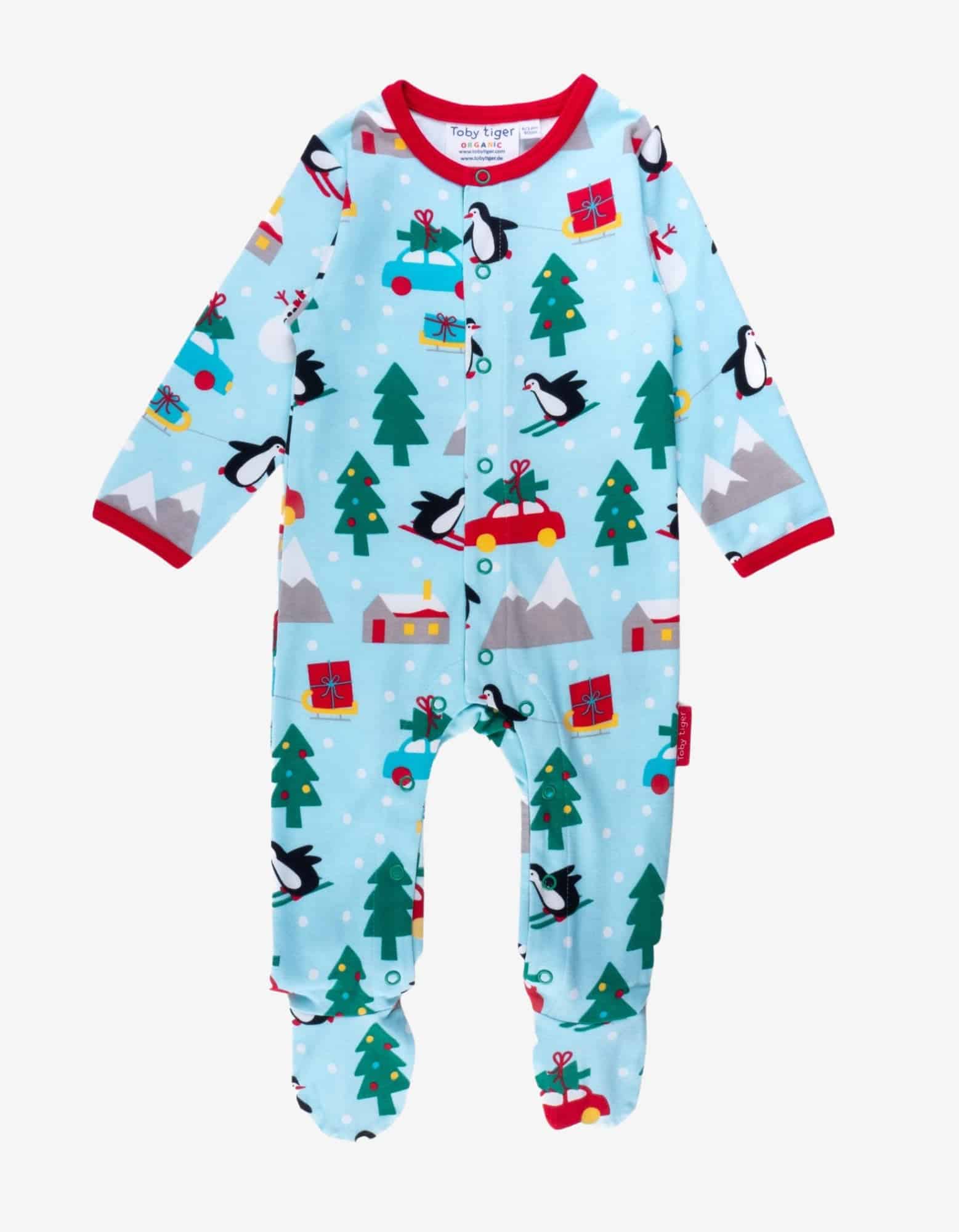 Pyjama une pièce en coton biologique motifs « noël »