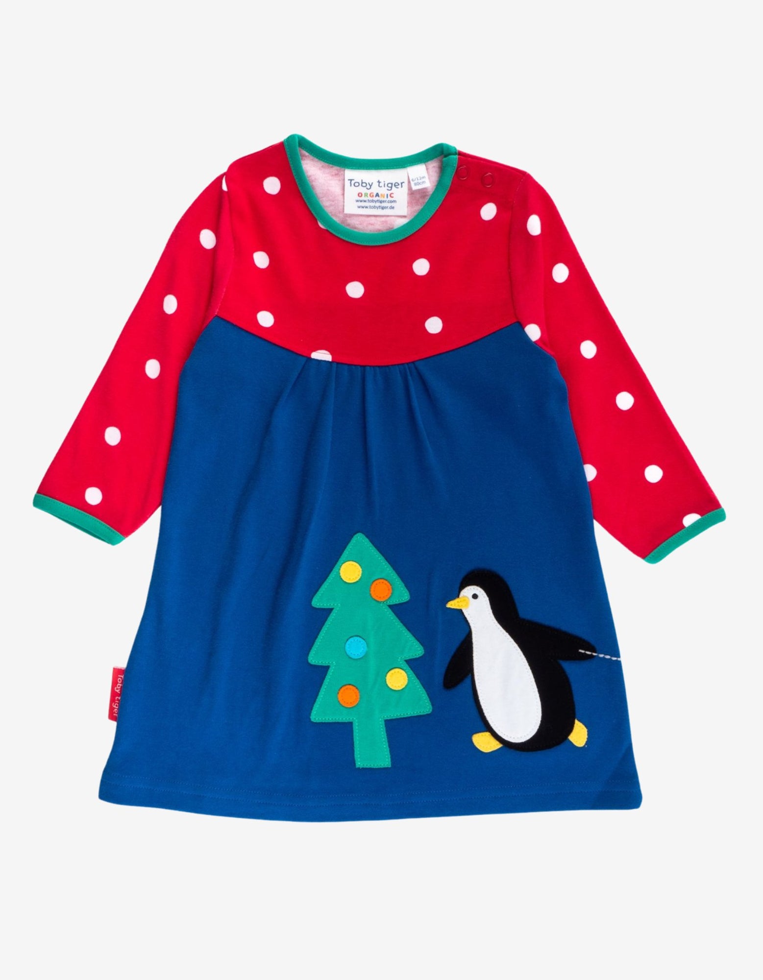 Robe tunique manches longues en coton biologique motifs « noël »